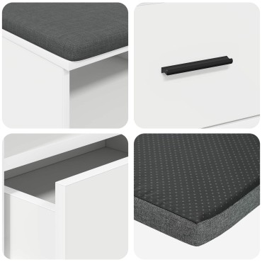 vidaXL Παγκάκι Χαλωρίου Λευκός 100x38x46 εκ 1 τεμ.