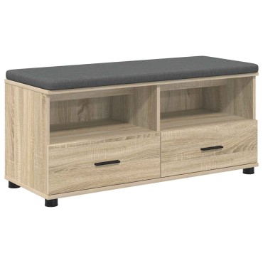 vidaXL Παγκάκι Χαλωρίου με μαξιλάρι Δρύς Sonoma 100x38x46 εκ 1 τεμ.