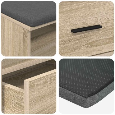 vidaXL Παγκάκι Χαλωρίου Δρύς Sonoma 100x38x46 εκ 1 τεμ.