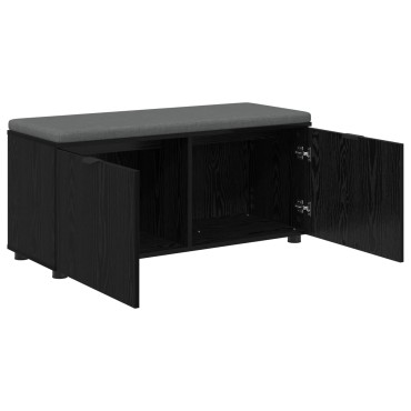 vidaXL Παγκάκι Χαλωρίου με μαξιλάρι Μαύρη Δρυς 100x38x46 εκ 1 τεμ.