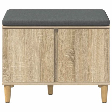 vidaXL Παγκάκι Χαλωρίου με μαξιλάρι Δρύς Sonoma 60x38x46 εκ 1 τεμ.