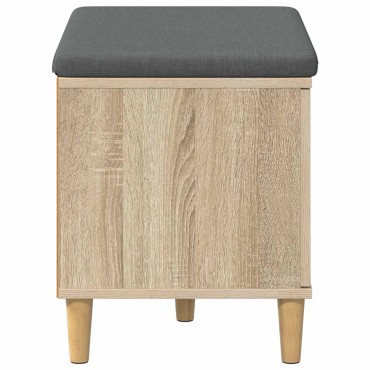 vidaXL Παγκάκι Χαλωρίου με μαξιλάρι Δρύς Sonoma 60x38x46 εκ 1 τεμ.