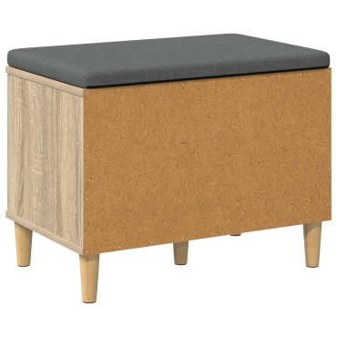 vidaXL Παγκάκι Χαλωρίου με μαξιλάρι Δρύς Sonoma 60x38x46 εκ 1 τεμ.