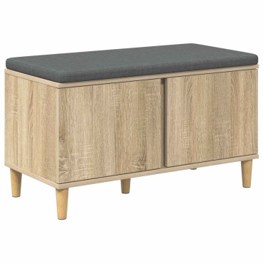 vidaXL Παγκάκι Χαλωρίου με μαξιλάρι Δρύς Sonoma 80x38x46 εκ 1 τεμ.