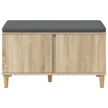 vidaXL Παγκάκι Χαλωρίου με μαξιλάρι Δρύς Sonoma 80x38x46 εκ 1 τεμ.