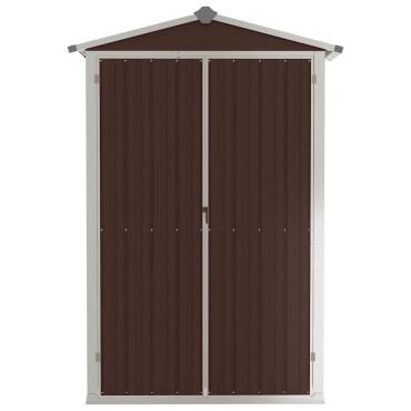 vidaXL Αποθήκη Κήπου Καφέ 116x45x175 εκ. από Γαλβανισμένο Ατσάλι