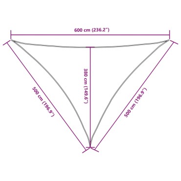 vidaXL Πανί Σκίασης Τρίγωνο Τερακότα 5 x 5 x 6 μ. από Ύφασμα Oxford