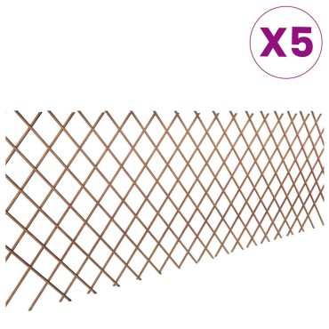vidaXL Καφασωτό Φράχτης 5 τεμ. 180x90cm από Ιτιά