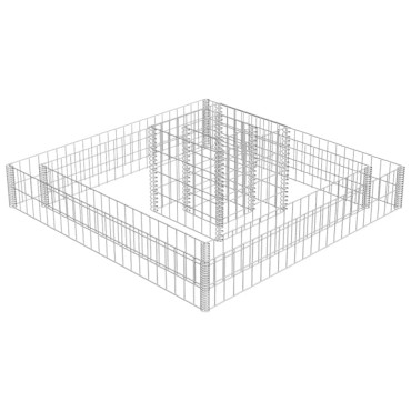 vidaXL Συρματοκιβώτιο Γλάστρα 120x120x20cm Γαλβανισμένος Χάλυβας