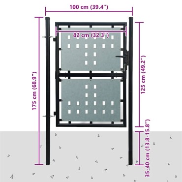vidaXL Πόρτα με Μονή Πόρτα Μαύρη 100x125 εκ.