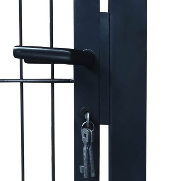 vidaXL Πόρτα Περίφραξης 2D (Μονή) Ανθρακί Γκρι 100x160 εκ.
