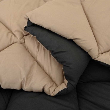 vidaXL Χειμερινό Παπλωματοθήκη 140 x 220 cm 450 gsm Μαύρο και Ταμπά