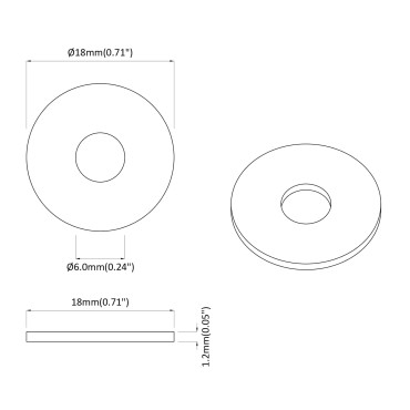 vidaXL Βίδες 12 τμχ. Ασημί 18 x 18 x 1,2 χιλ Σίδερο