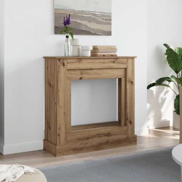 vidaXL Πλαίσιο Τζακιού Αρτισιανή Δρυς 90x30x90 εκ. από Επεξ. Ξύλο