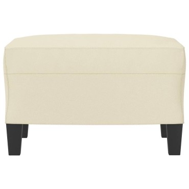 vidaXL Υποπόδιο Κρεμ 60x50x41cm από Συνθετικό Δέρμα 1 τεμ.