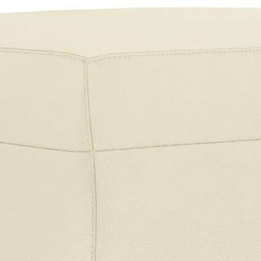 vidaXL Υποπόδιο Κρεμ 60x50x41cm από Συνθετικό Δέρμα 1 τεμ.
