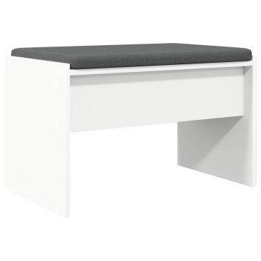 vidaXL Παγκάκι Χαλωρίου με μαξιλάρι Λευκό 63x38x40 εκ 1 τεμ.