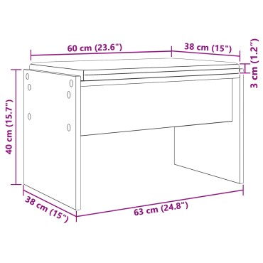 vidaXL Παγκάκι Χαλωρίου με μαξιλάρι Λευκό 63x38x40 εκ 1 τεμ.