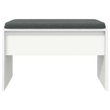 vidaXL Παγκάκι Χαλωρίου με μαξιλάρι Λευκό 63x38x40 εκ 1 τεμ.