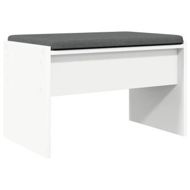 vidaXL Παγκάκι Χαλωρίου με μαξιλάρι Λευκό 63x38x40 εκ 1 τεμ.