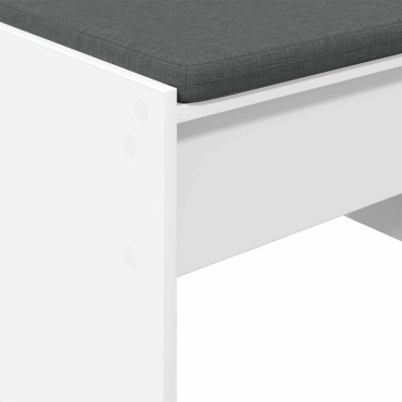 vidaXL Παγκάκι Χαλωρίου με μαξιλάρι Λευκό 63x38x40 εκ 1 τεμ.
