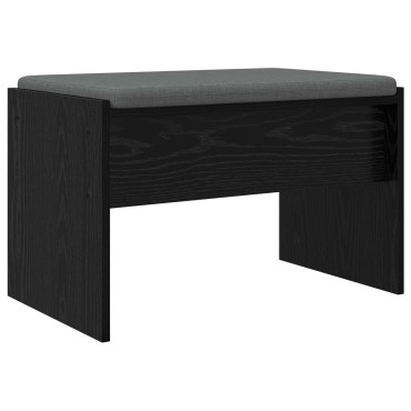 vidaXL Παγκάκι Χαλωρίου με μαξιλάρι Μαύρη Οξυά 63x38x40 εκ 1 τεμ.