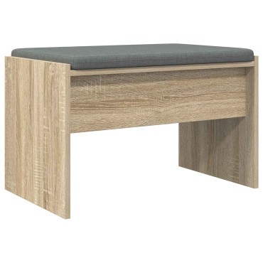 vidaXL Παγκάκι Χαλωρίου με μαξιλάρι Δρύς Sonoma 63x38x40 εκ 1 τεμ.