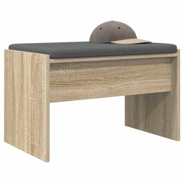 vidaXL Παγκάκι Χαλωρίου με μαξιλάρι Δρύς Sonoma 63x38x40 εκ 1 τεμ.
