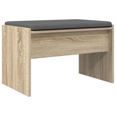 vidaXL Παγκάκι Χαλωρίου με μαξιλάρι Δρύς Sonoma 63x38x40 εκ 1 τεμ.