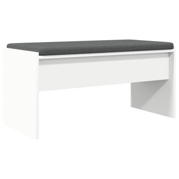 vidaXL Παγκάκι Χαλωρίου με μαξιλάρι Λευκό 83x38x40 εκ 1 τεμ.