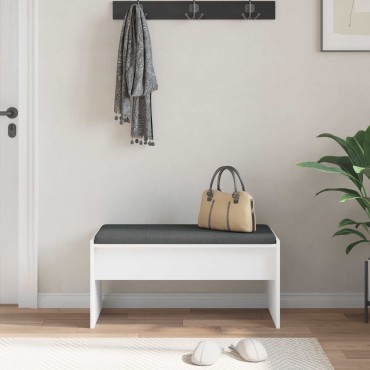 vidaXL Παγκάκι Χαλωρίου με μαξιλάρι Λευκό 83x38x40 εκ 1 τεμ.