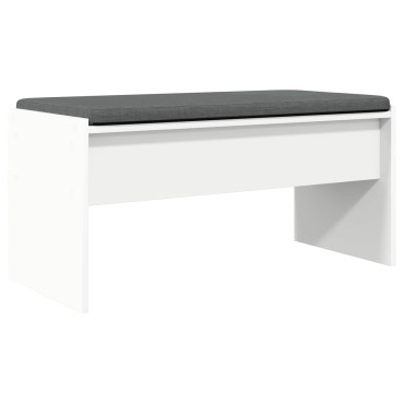 vidaXL Παγκάκι Χαλωρίου με μαξιλάρι Λευκό 83x38x40 εκ 1 τεμ.