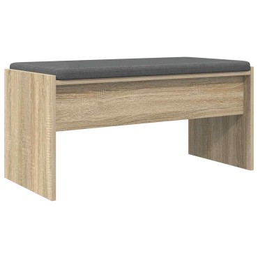vidaXL Παγκάκι Χαλωρίου με μαξιλάρι Δρύς Sonoma 83x38x40 εκ 1 τεμ.