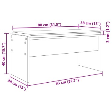 vidaXL Παγκάκι Χαλωρίου με μαξιλάρι Δρύς Sonoma 83x38x40 εκ 1 τεμ.