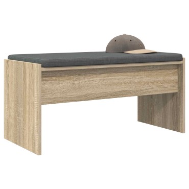 vidaXL Παγκάκι Χαλωρίου με μαξιλάρι Δρύς Sonoma 83x38x40 εκ 1 τεμ.