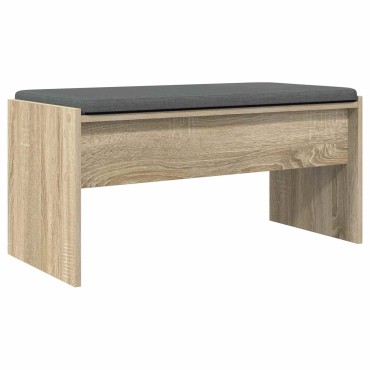 vidaXL Παγκάκι Χαλωρίου με μαξιλάρι Δρύς Sonoma 83x38x40 εκ 1 τεμ.