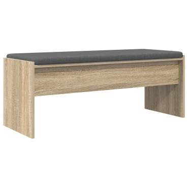 vidaXL Παγκάκι Χαλωρίου με μαξιλάρι Δρύς Sonoma 103x38x40 εκ 1 τεμ.