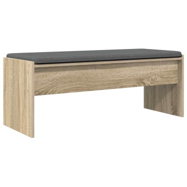 vidaXL Παγκάκι Χαλωρίου με μαξιλάρι Δρύς Sonoma 103x38x40 εκ 1 τεμ.