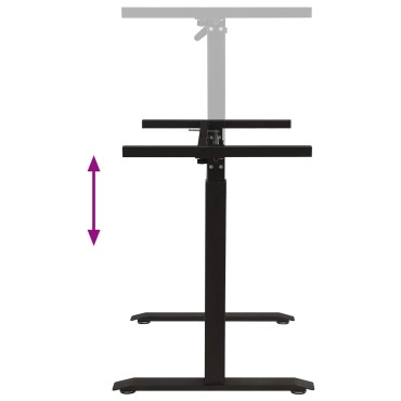 vidaXL Γραφείο Μαύρο και φυσικό 120x60cm Στερεό Ξύλο Δρυός 1 τεμ.