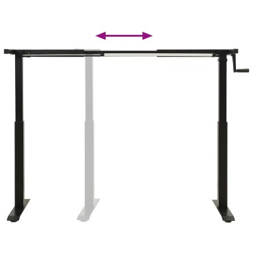 vidaXL Γραφείο Μαύρο και φυσικό 120x60cm Στερεό Ξύλο Δρυός 1 τεμ.