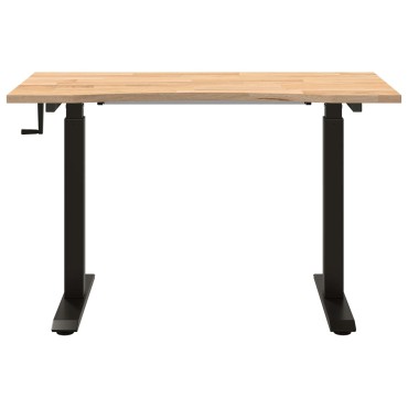 vidaXL Γραφείο Μαύρο και φυσικό 120x60cm Στερεό Ξύλο Δρυός 1 τεμ.