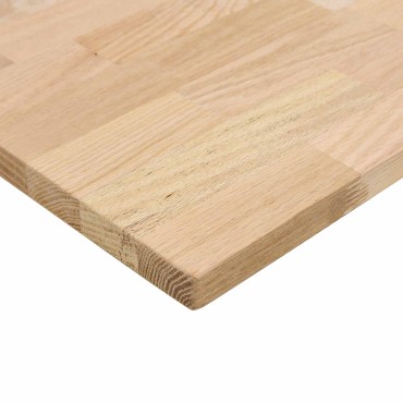 vidaXL Γραφείο Μαύρο και φυσικό 120x60cm Στερεό Ξύλο Δρυός 1 τεμ.