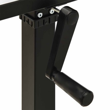 vidaXL Γραφείο Μαύρο και φυσικό 120x60cm Στερεό Ξύλο Δρυός 1 τεμ.