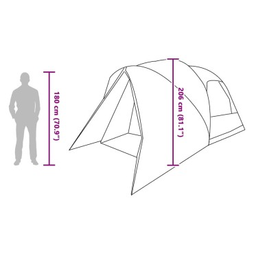 vidaXL Κατασκήνωση 6 Ατόμων με στέγη Μπλε 500 x 314 x 206 εκ