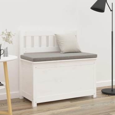 vidaXL Παγκάκι Λευκό 80x41x77cm από Μασίφ Ξύλο Πεύκου