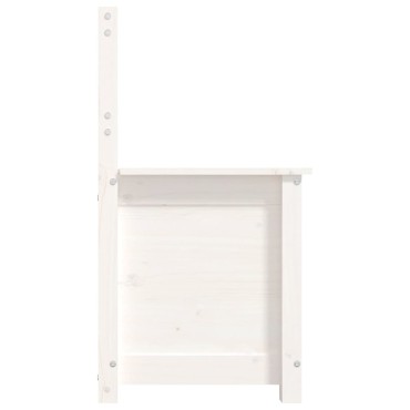 vidaXL Παγκάκι Λευκό 80x41x77cm από Μασίφ Ξύλο Πεύκου
