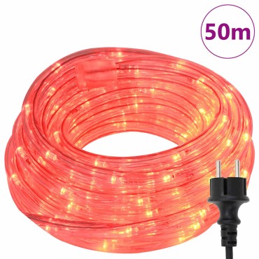 vidaXL Φωτιστικό Συρματόσχοινο με 1200 LED Κόκκινο 50 m PVC