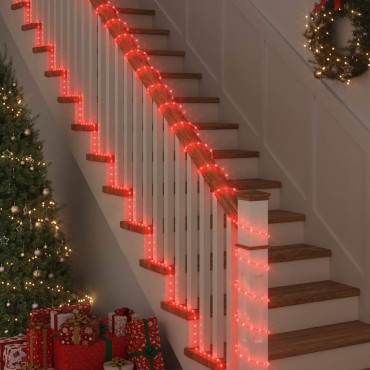 vidaXL Φωτιστικό Συρματόσχοινο με 1200 LED Κόκκινο 50 m PVC
