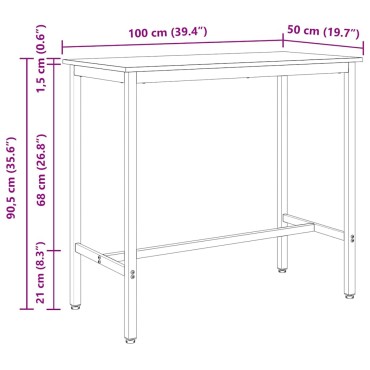 vidaXL τραπέζι Δρύς Sonoma 100x50x90,5 εκ