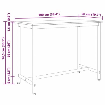 vidaXL τραπέζι Καπνιστό Δρύς 100x50x76,5cm